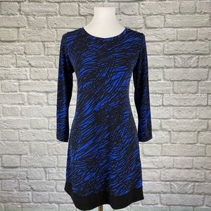 Calvin Klein Cobalt Blue, Black Abstract Dress